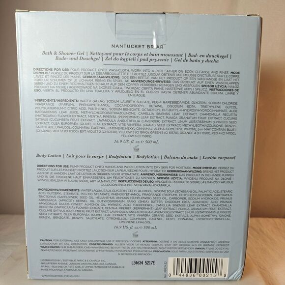 Crabtree & Evelyn BODY WAH & BODY LOTION NANTUCKET BRIAR 500ML*2 - Picture 3 of 3